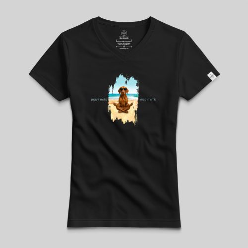 Don't hate, meditate vizsla póló