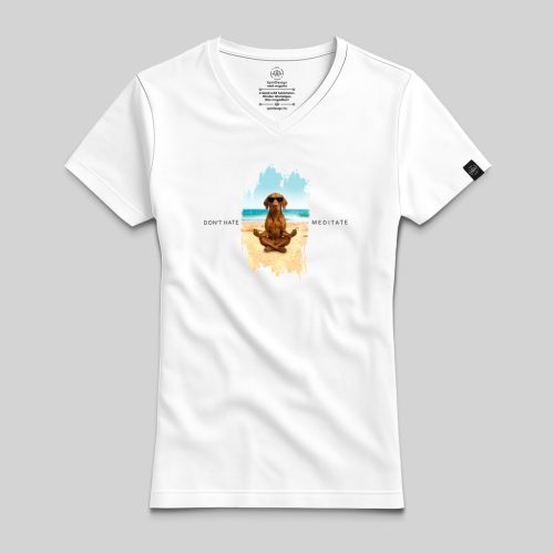 Don't hate, meditate vizsla póló