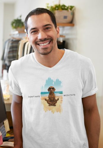 Don't hate, meditate vizsla póló